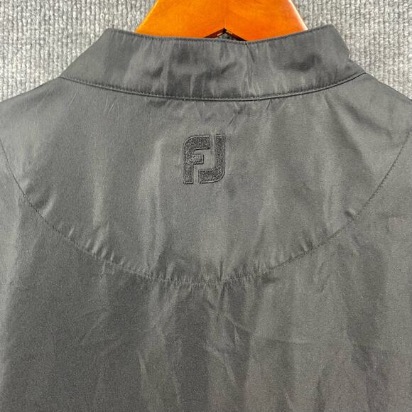 FootJoy 1/4 Snap Golf Pullover Men's XXL Black Sleeveless Zip Pockets Wind Shirt - Picture 10 of 13
